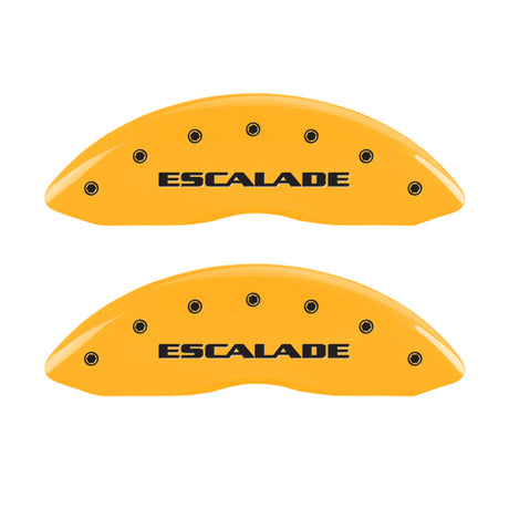 MGP 4 Caliper Covers Engraved F & R Escalade Yellow Finish Black Char 2004 Cadillac Escalade EXT
