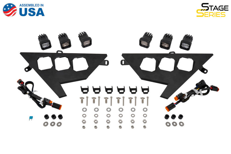 Diode Dynamics 20-Present Polaris RZR C1 Headlamp Kit Pro - White ABL (Pair)