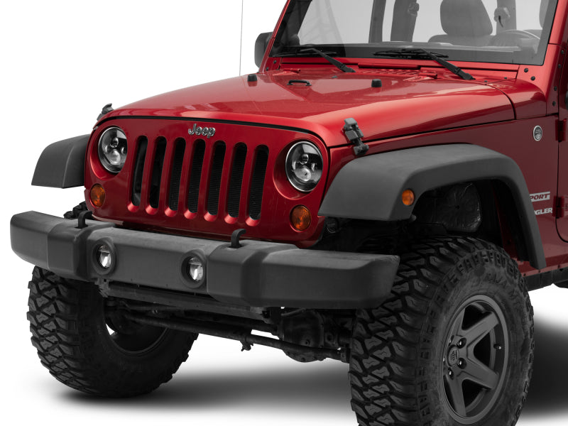 Phares à LED Daymaker de la série Axial Jeep Wrangler TJ/JK de Raxiom 97-18 - Boîtier noir (lentille transparente)