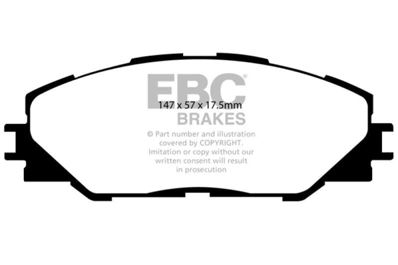 Plaquettes de frein avant EBC Greenstuff pour Pontiac Vibe 2.4 2WD 09-10