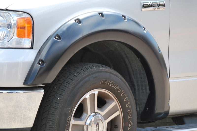 Lund 04-08 Ford F-150 (No Stepside) RX-Rivet Style Smooth Elite Series Fender Flares - Black (2 Pc.)