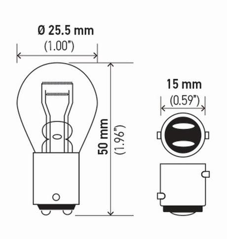 Ampoule Hella 7528 12V 21/5W Bay15D S8 (2)