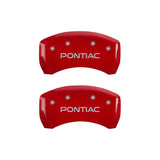 MGP 4 Caliper Covers Engraved Front & Rear Pontiac Red Finish Silver Char 2008 Pontiac G8