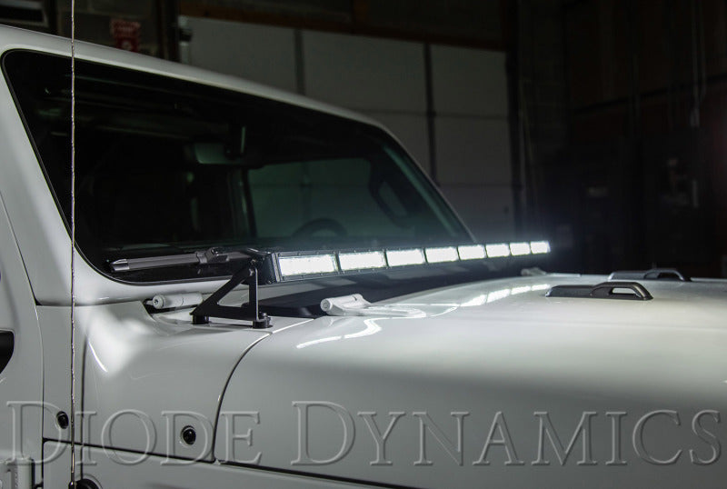 Kit de barre lumineuse LED pour capot Jeep JL Wrangler/Gladiator SS50 18-21 de Diode Dynamics - Combo blanc