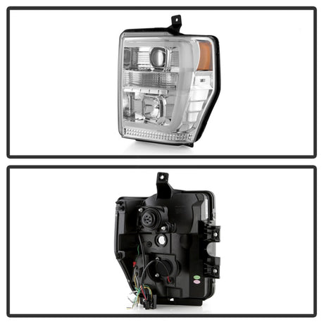 Phares à DEL haute puissance Spyder Ford F-250/350/450 08-10 V2 - Interrupteur arrière - Chrome PRO-YD-FS08PL-SBLB-C