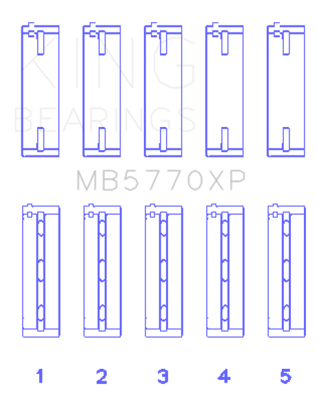 King Engine Bearings Nissan VK45DD/E/ VK50VE/ Vk56DE/VD (Size 0.25) Main Bearing Set