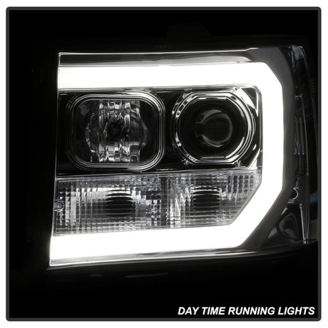 Phares de projecteur Spyder GMC Sierra 1500/2500/3500 07-13 V2 - Chrome PRO-YD-GS07V2-LBDRL-C