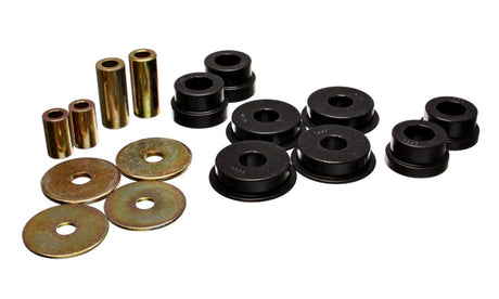 Ensemble de bagues de différentiel arrière / barre de moustache noires Energy Suspension 03-05 Mitsubishi Lancer EVO 8