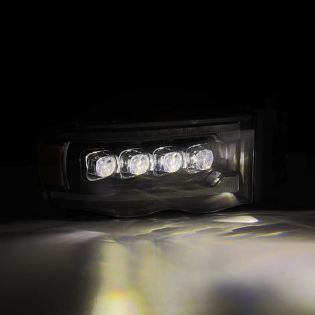 Phares à LED AlphaRex 02-05 Dodge Ram 1500 NOVA de style planche, noir avec lumière active/signal séquentiel