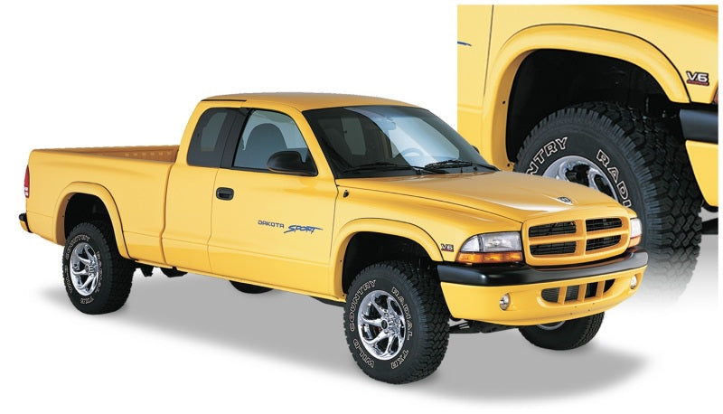 Bushwacker 97-04 Dodge Dakota Fleetside Extend-A-Fender Style Flares 4 pièces - Noir