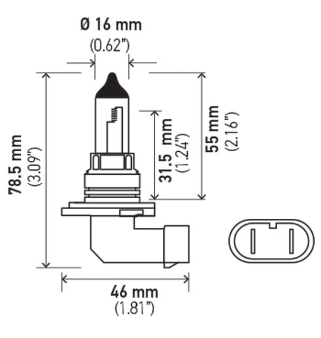 Ampoule halogène Hella 9006 12V 55W