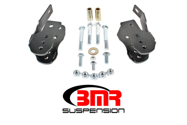 BMR 05-14 S197 Mustang Bolt-On Control Arm Relocation Brackets - Black Hammertone BMR Suspension
