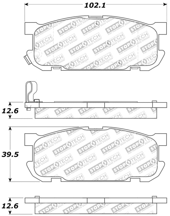 Plaquettes de frein arrière StopTech Performance 01-05 Miata avec suspension sport D891