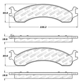 Plaquettes de frein sport StopTech avec cales et matériel - arrière