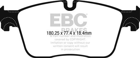 Plaquettes de frein avant Redstuff EBC 15-17 Jaguar XF 3.0L