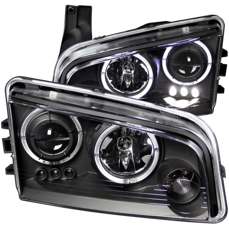 Phares de projecteur ANZO 2006-2010 Dodge Charger avec halo noir