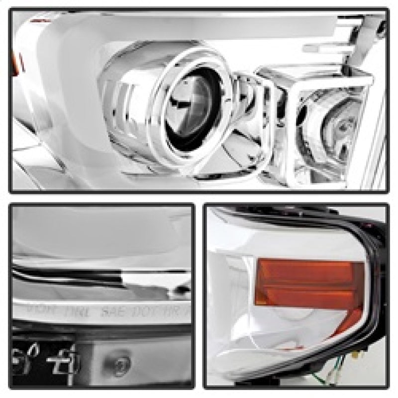 Phares de projecteur Spyder Toyota Tundra 2014-2016 Barre lumineuse DRL Chrome PRO-YD-TTU14-DRL-C