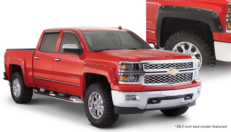 Élargisseurs de caisse de style poche Bushwacker 15-18 Chevy Silverado 2500 HD Fleetside 4 pièces 78,8/97,8 po - Noir