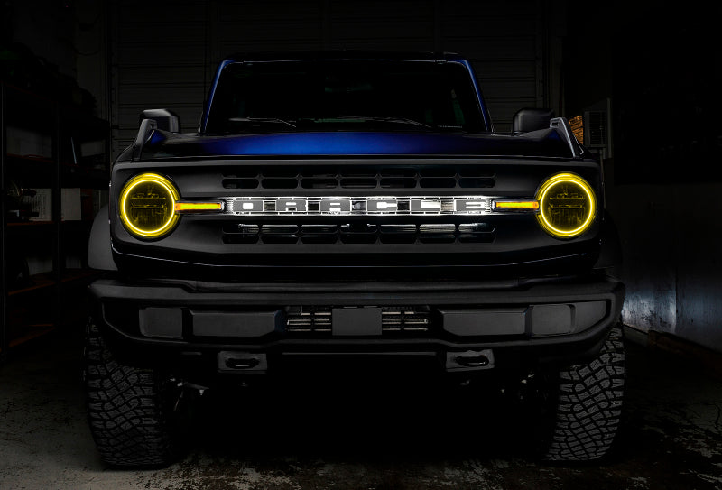 Oracle 21-22 Ford Bronco Headlight Halo Kit w/DRL Bar - Base Headlights -w/RF Cntrl
