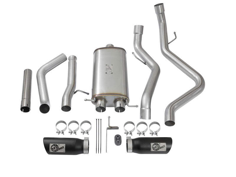 Échappement double aFe MACH Force-Xp 3 pouces CB SS avec embouts noirs 09-16 GM Silverado/Sierra 4,3 L/4,8 L/5,3 L