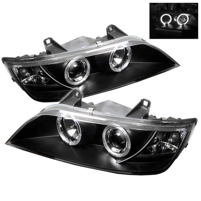 Phares de projecteur Spyder BMW Z3 96-02 LED Halo Noir Haut H1 Bas H1 PRO-YD-BMWZ396-HL-BK