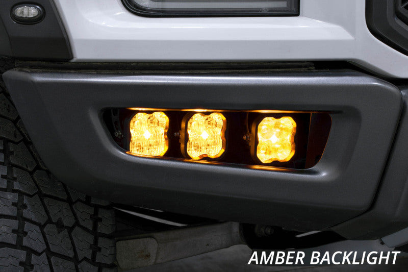 Kit de feux antibrouillard à LED Diode Dynamics 17-20 Ford Raptor SS3 - Jaune Pro