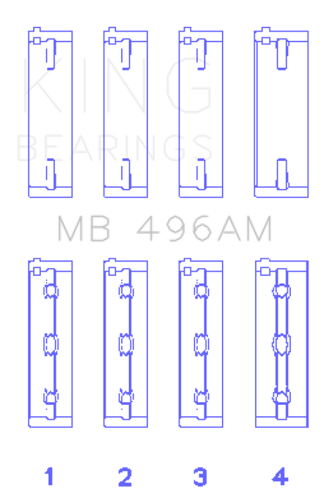 Jeu de 4 roulements principaux pour King Mazda KL V6 (taille STD)