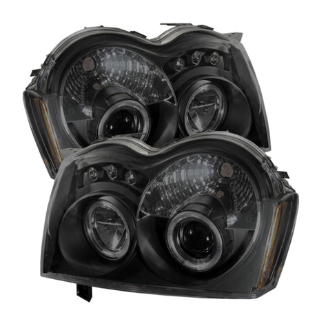 Phares de projecteur Spyder Jeep Grand Cherokee 05-07 LED Halo LED Blk Smke PRO-YD-JGC05-HL-BSM