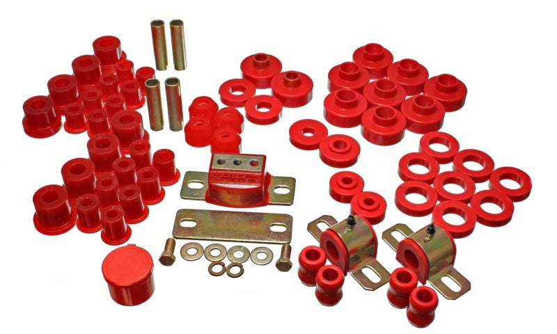 Ensemble de bagues principales Hyper-Flex rouges pour Jeep CJ/CJ7 76-79 Energy Suspension