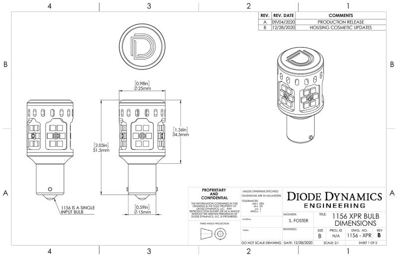 Diode Dynamics 1156 XPR LED Bulb - Cool - White (Single)