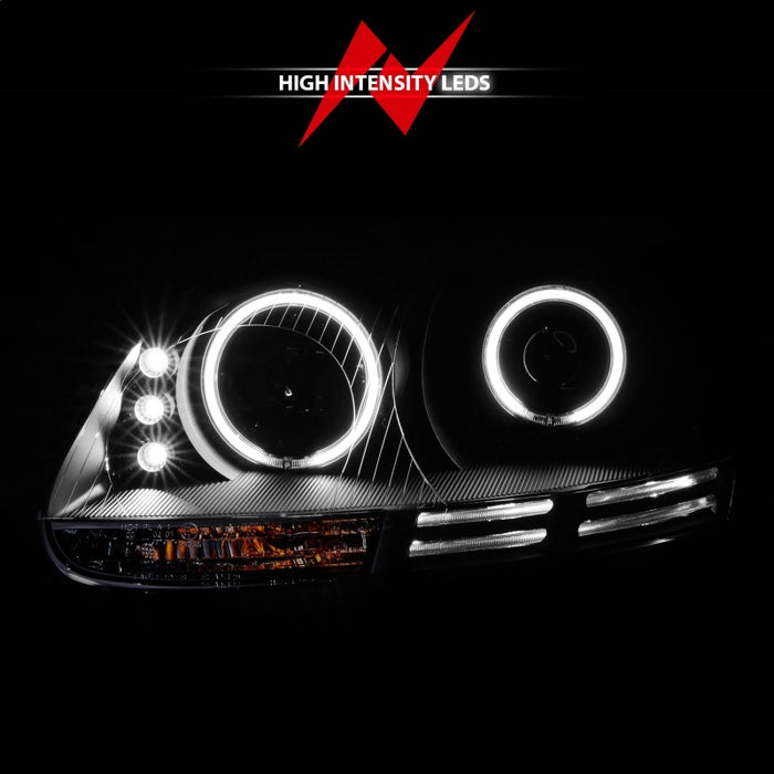 Phares de projecteur ANZO 2006-2009 Volkswagen Rabbit avec halo noir (CCFL)