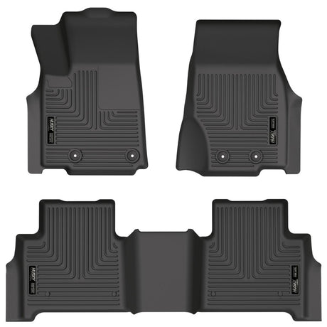 Revêtement de sol avant et 2e siège Husky Liners 2022 Jeep Grand Cherokee (nouveau style) Weatherbeater Black