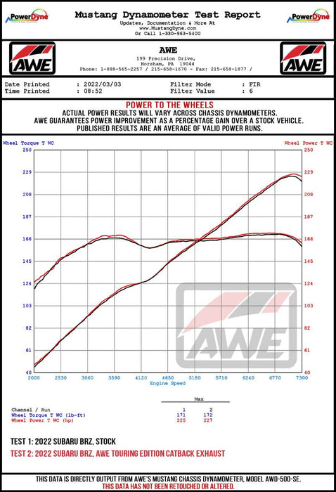 Échappement Cat-Back AWE Subaru BRZ/Toyota GR86/Toyota 86 Track Edition - Embouts chromés argentés