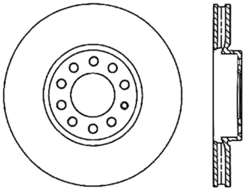 Rotor CRYO fendu avant gauche StopTech Power Slot 05-10 VW Jetta (sauf Wagon)