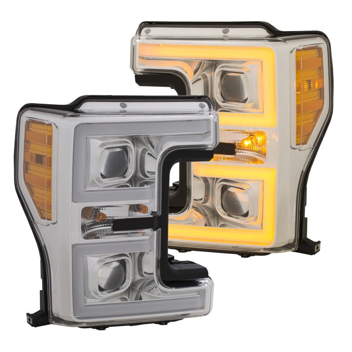 ANZO LED Headlights 17-18 Ford F-250 Super Duty Plank-Style L.E.D. Headlight Chrome (Pair)