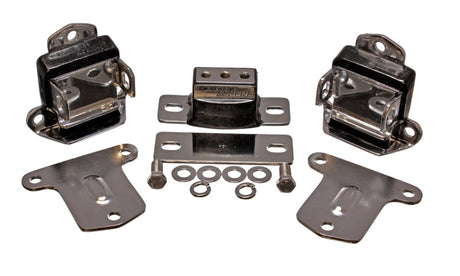 Supports de moteur et de transmission noirs Energy Suspension 67-72 Chevrolet Camaro ; finition chromée
