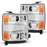 Phares de projecteur AlphaRex 14-15 Chevy 1500 PRO-Series chromés avec signal séquentiel et DRL