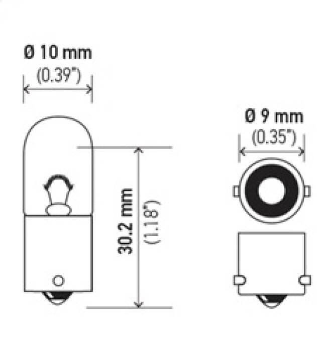 Ampoule Hella 1893 12V 5W BA9s T3.25