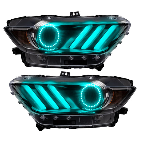 Oracle 15-17 Ford Mustang V6/GT/Shelby DRL avec kit Halo - ColorSHIFT avec contrôleur BC1 VOIR LA GARANTIE