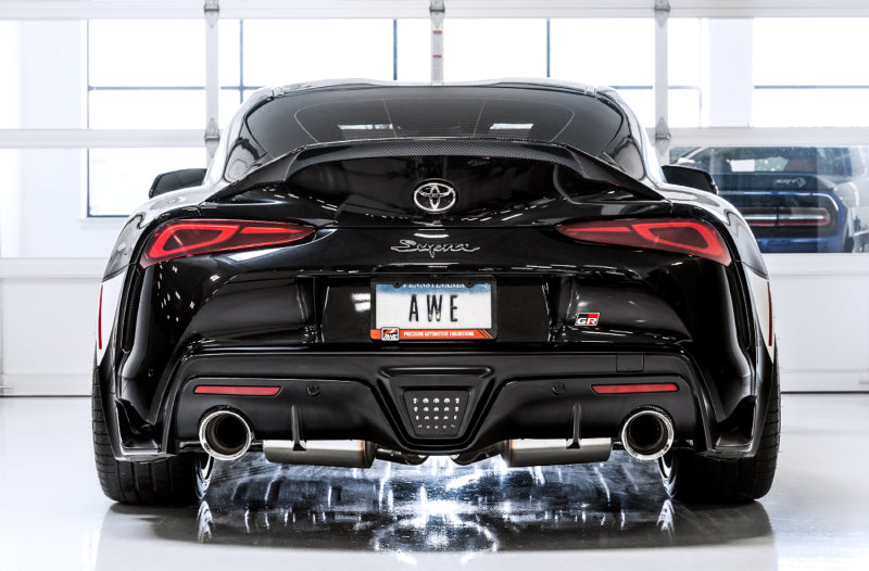 Échappement AWE 2020 Toyota Supra A90 Touring Edition non résonnant - Embouts noirs diamantés de 5 pouces