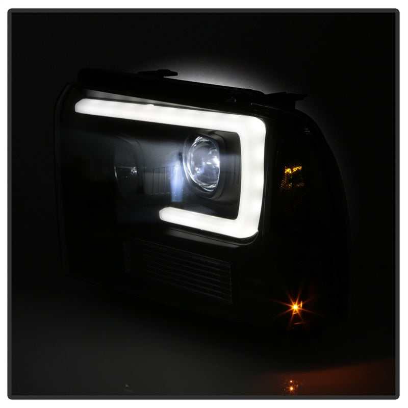 Projecteur LED Spyder 05-07 Ford F250/350/450 Super Duty Noir PRO-YD-FS05V2PL-BK