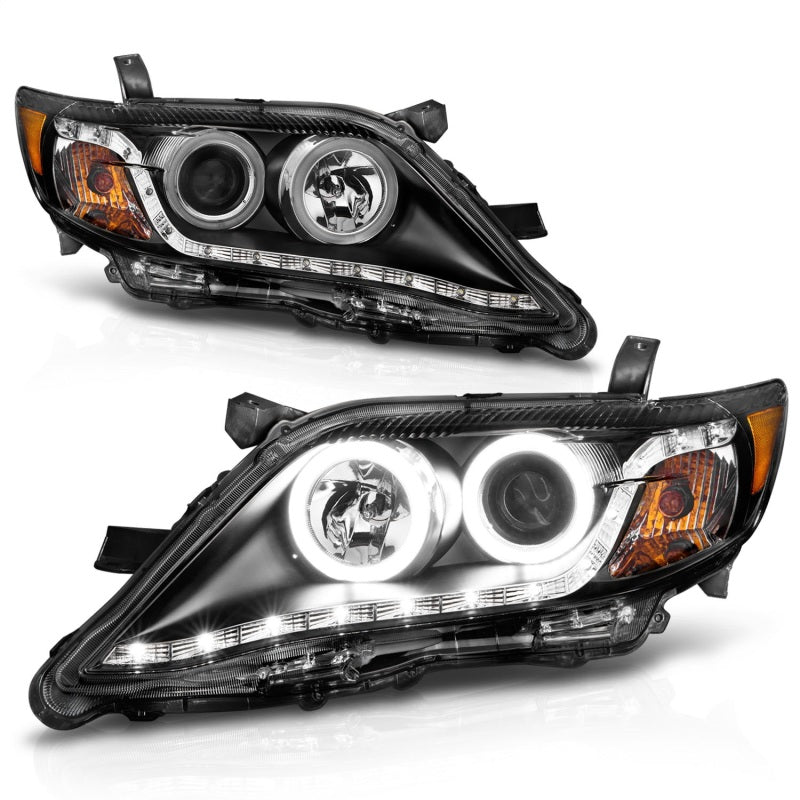 Phares de projecteur ANZO 2010-2011 Toyota Camry avec halo noir (CCFL)