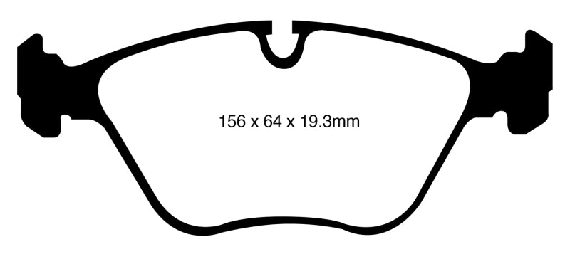 Plaquettes de frein avant EBC 10-14 pour BMW X5 4.4 Twin Turbo (50) Greenstuff