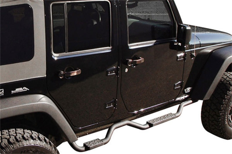 Rampage 2007-2018 Jeep Wrangler (JK) Unlimited Barre latérale avec marchepied Slimline - Noir