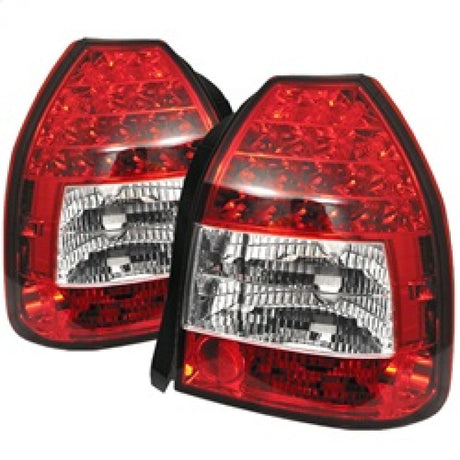 Feux arrière à LED Spyder Honda Civic 96-00 3DR Rouge Clair ALT-YD-HC96-3D-LED-RC