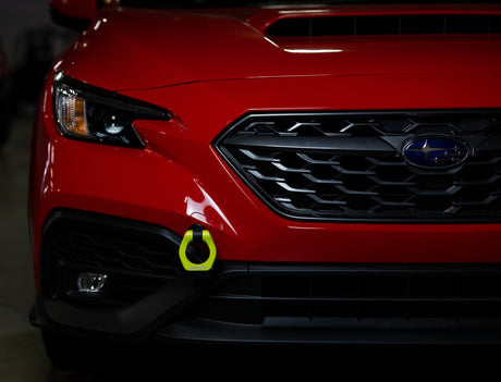 Crochet de remorquage avant Mishimoto 2022+ Subaru WRX jaune fluo
