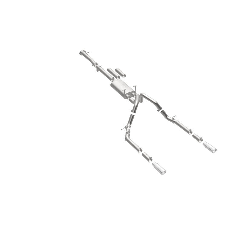 Échappement Cat-Back MagnaFlow en acier inoxydable 2015 Chevy Silverado 2500HD 6,0 L à double sortie arrière divisée 4 po