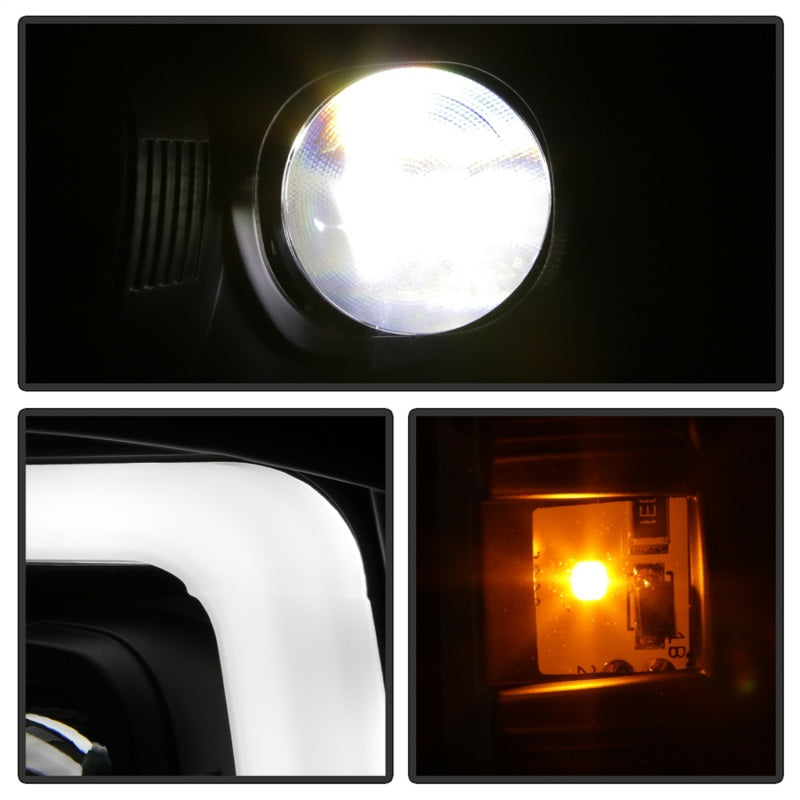 Phares à LED Spyder Ford F-250 99-04/Excursion 00-04 1 pièce - Noir PRO-YD-FF25099V2PL-BK