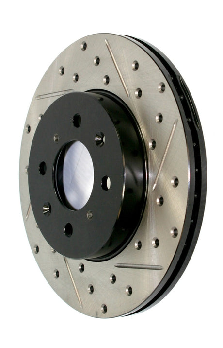 StopTech 05-17 Dodge Chrysler 300 SportStop Cryo Slotted & Drilled Front Left Rotor
