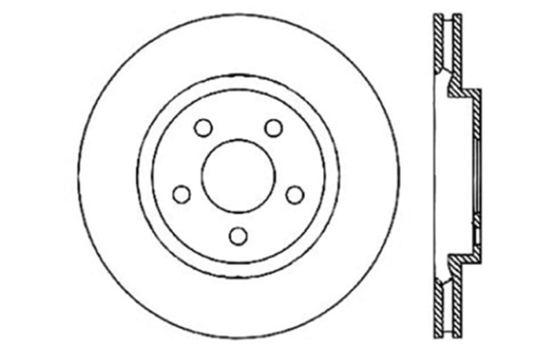 Rotor arrière gauche rainuré et percé StopTech 05-09 Chrysler 300 (5,7 L V8 sauf SRT-8)